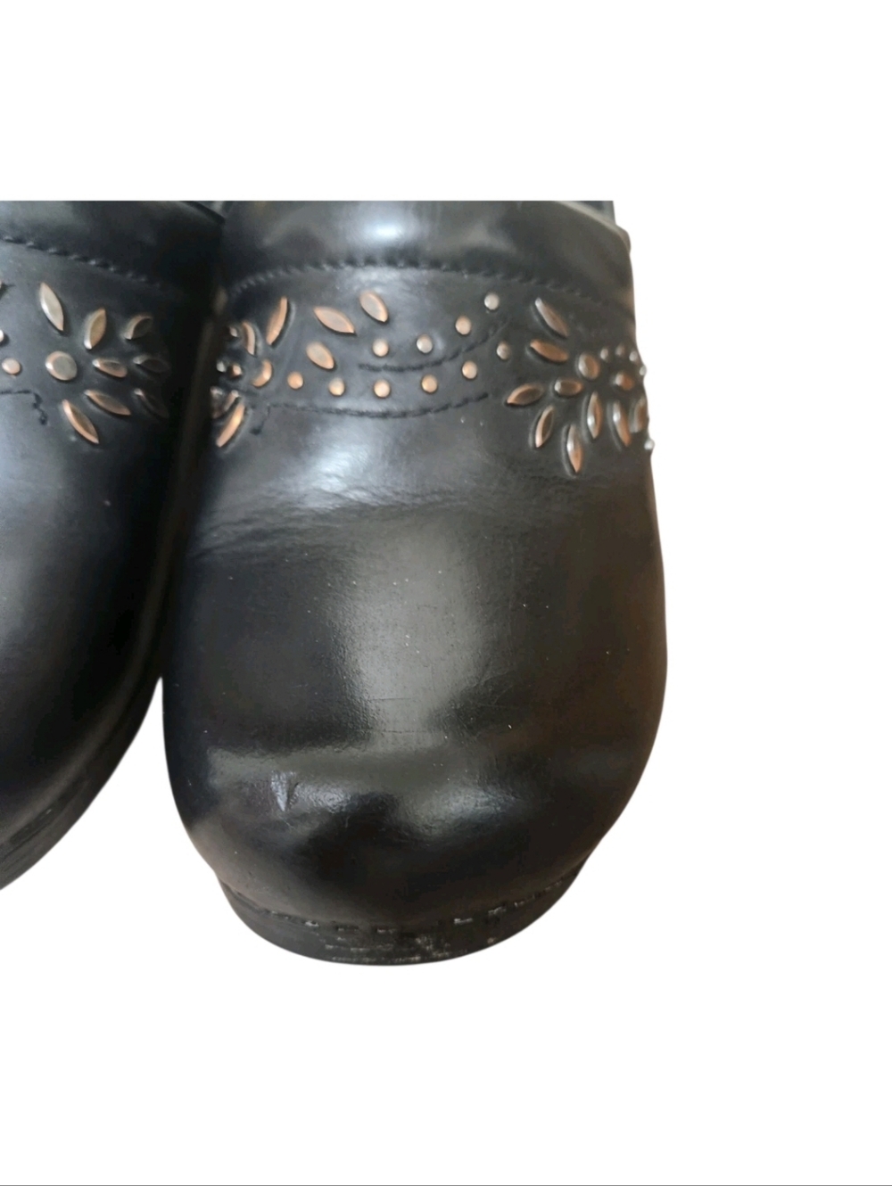 Dansko Patricia Studded Black Leather Clog Women Size 41 US 10.5-11 Mules Nurses - Picture 8 of 15